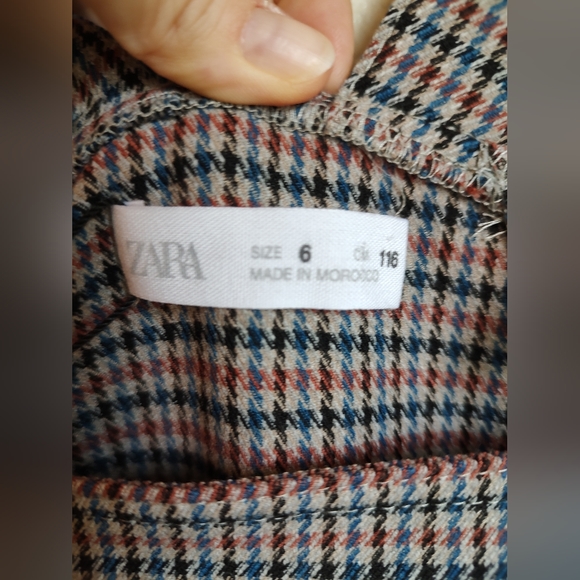 Zara Girls Heavy weight Houndstooth Overalls Sz 6 - Picture 8 of 11